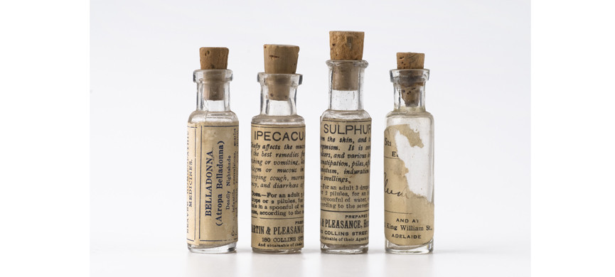 Various 100 year old vintage homeopathic medicines
