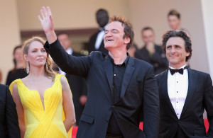 <p>CANNES, FRANCE - MAY 23: Actress Uma Thurman, director Quentin Tarantino and producer Lawrence Bender attend the "Clouds Of Sils Maria" premiere during the 67th Annual Cannes Film Festival on May 23, 2014 in Cannes, France. (Photo by Gisela Schober/Getty Images)</p>