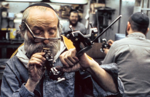 <p>NEW YORK, NY � OCTOBER 19, 1972: Hasidic Jewish man with beard and yarmulke examines with a magnifying glass a diamond that he is polishing in 47th Street workshop in Manhattan, New York on October 19, 1972. The workers at this diamond workshop on 47th Street are religious and observant Jews mostly of the Satmer Hasidim community in Williamsburg, Brooklyn and rent space at the diamond processors workshop for grinding diamonds. (Photo by Nathan Benn/Corbis via Getty Images)</p>