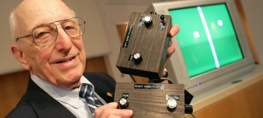 <p>German-American game developer Ralph Baer shows the prototype of the first games console which was invented by him during a press conference on the Games Convention Online in Leipzig, Germany in 2009. Baer died on Saturday. He was 92.</p>